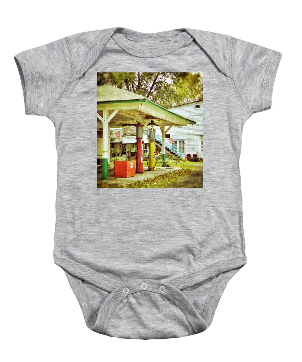 Visible Gas Pumps Baby Onesie featuring the photograph Visible Gas Pumps by Jean Goodwin Brooks