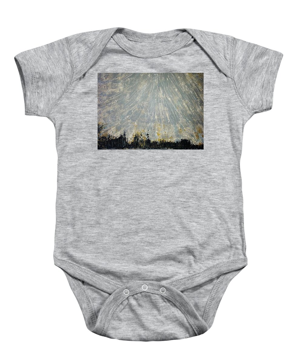 Acryl Painting Structured Baby Onesie featuring the painting W1 - thunderstorm by KUNST MIT HERZ Art with heart