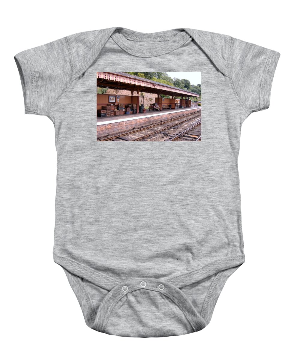 Railways Baby Onesie featuring the photograph Waiting For The Boat Train by Richard Denyer