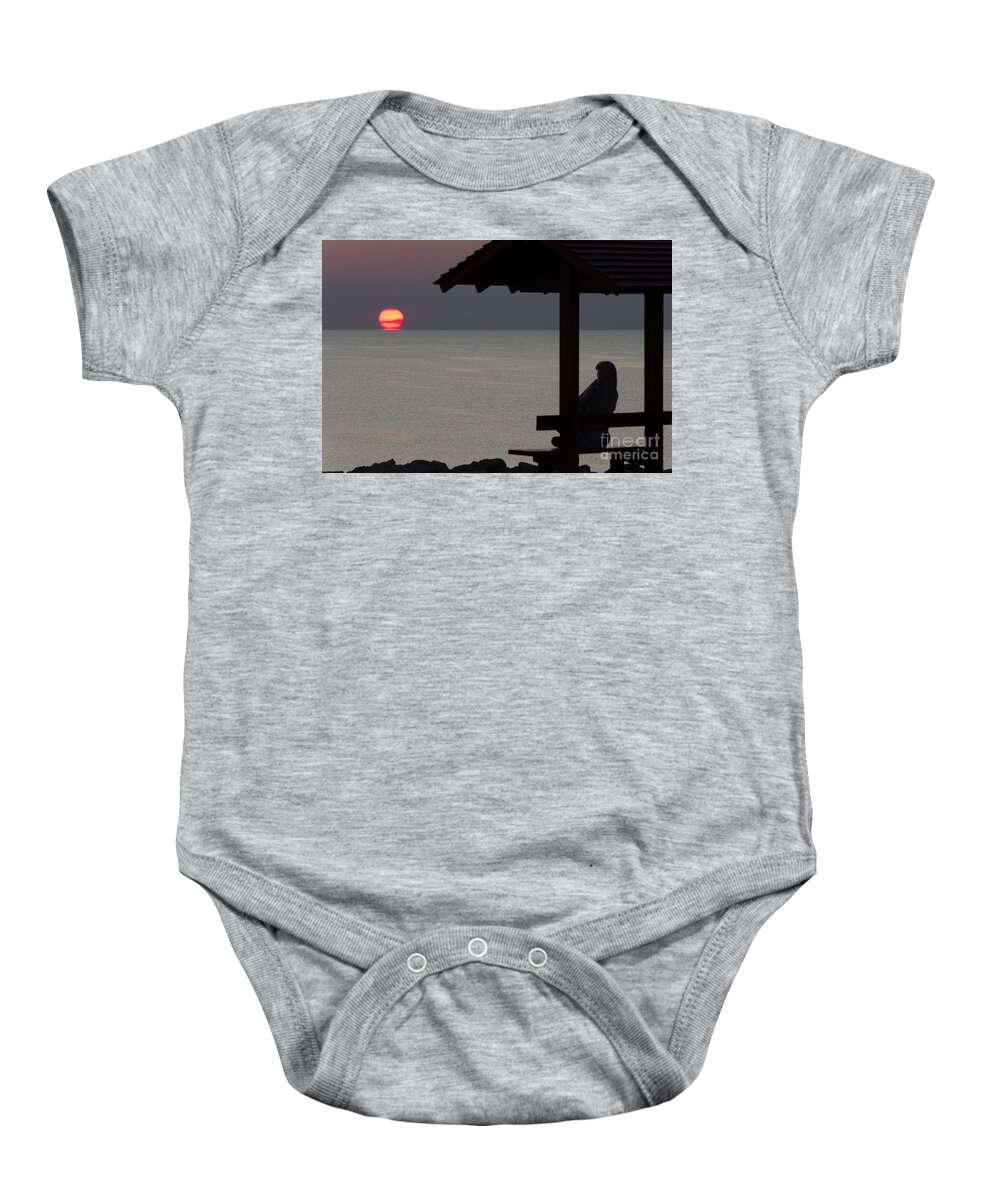 Lonly Baby Onesie featuring the photograph Watching The Sun Melting by Stelios Kleanthous