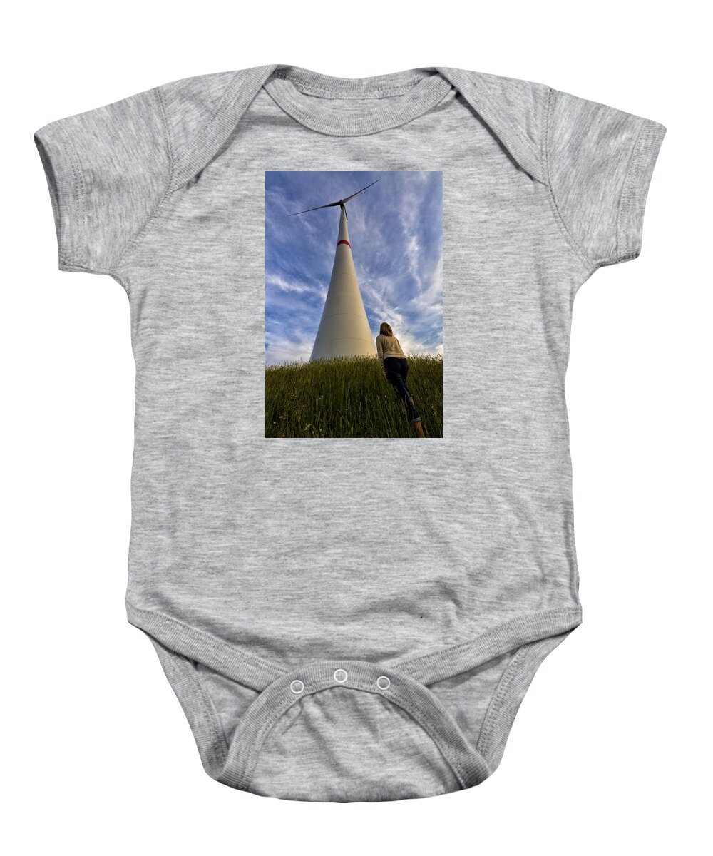 Wind Baby Onesie featuring the photograph Watching Wind Power by Robert Woodward