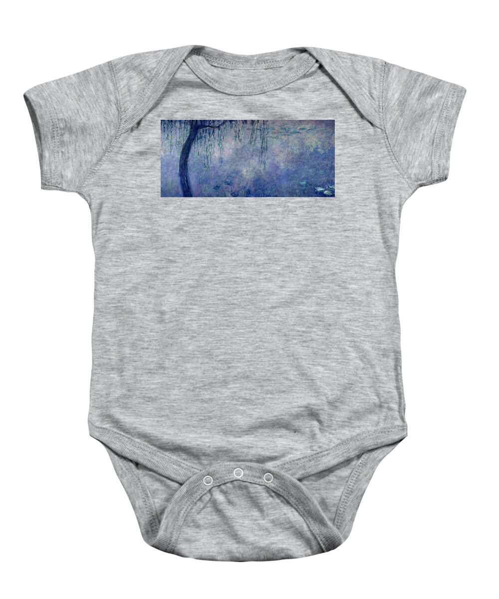 Impressionist Baby Onesie featuring the painting Waterlilies Two Weeping Willows by Claude Monet