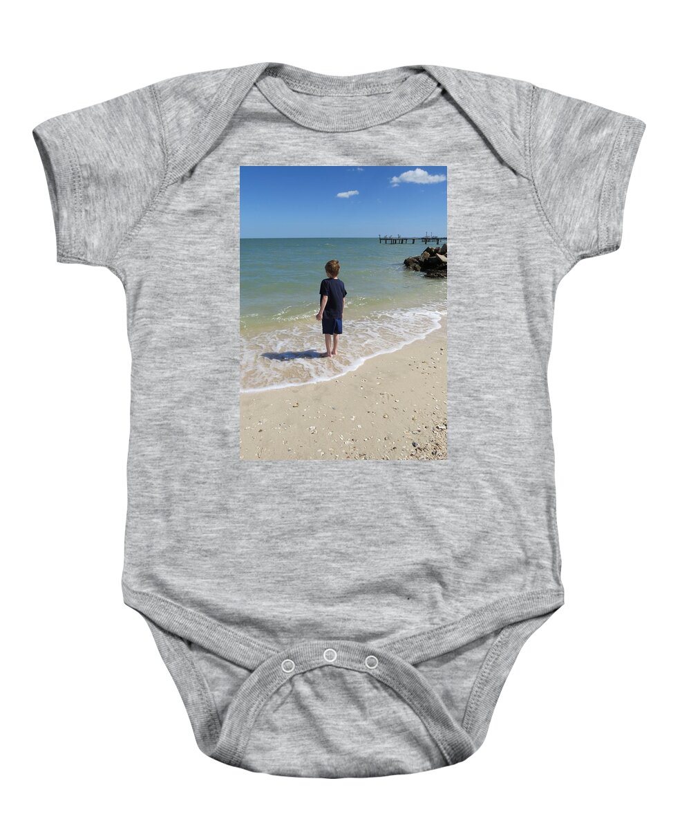 Beach Baby Onesie featuring the photograph What Boys Are Made Of by Ella Kaye Dickey