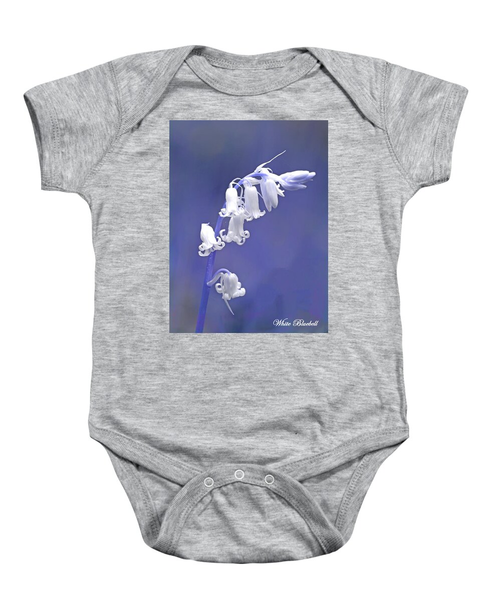 Bluebell Baby Onesie featuring the photograph White Bluebell by David Birchall