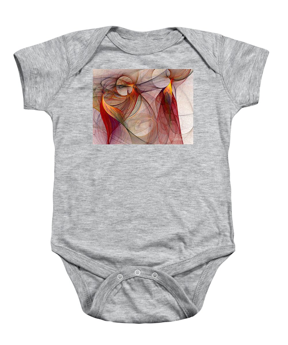 Abstract Baby Onesie featuring the digital art Winged-Abstract Art by Karin Kuhlmann