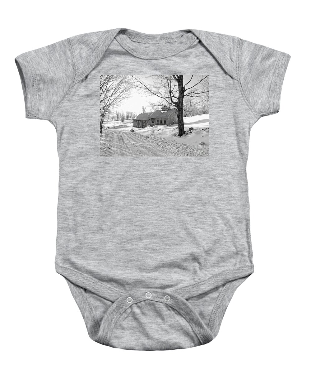 Landscape Baby Onesie featuring the photograph Winter In Vermont by Marcia Lee Jones