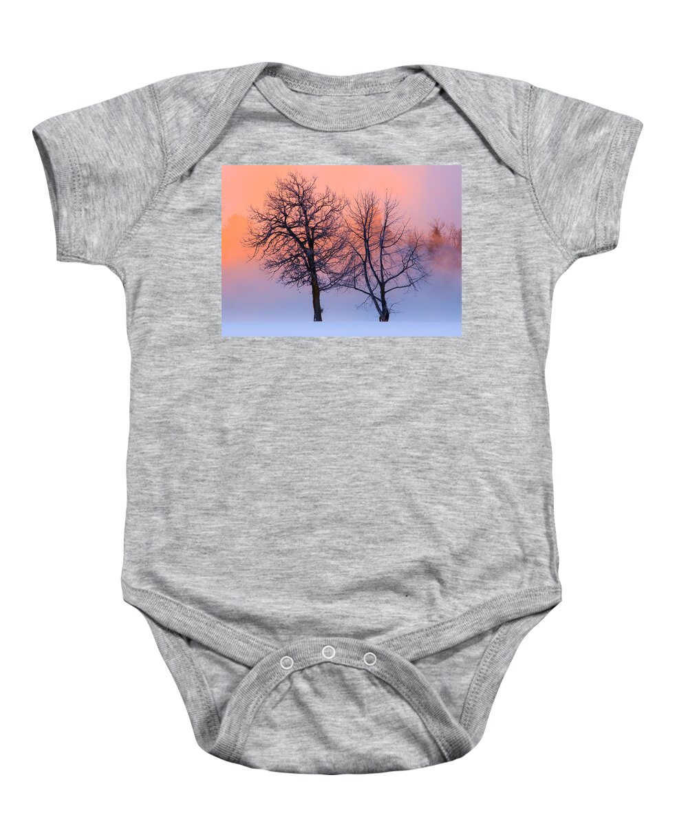 Blue Hour Baby Onesie featuring the photograph Winter Trees by Jakub Sisak