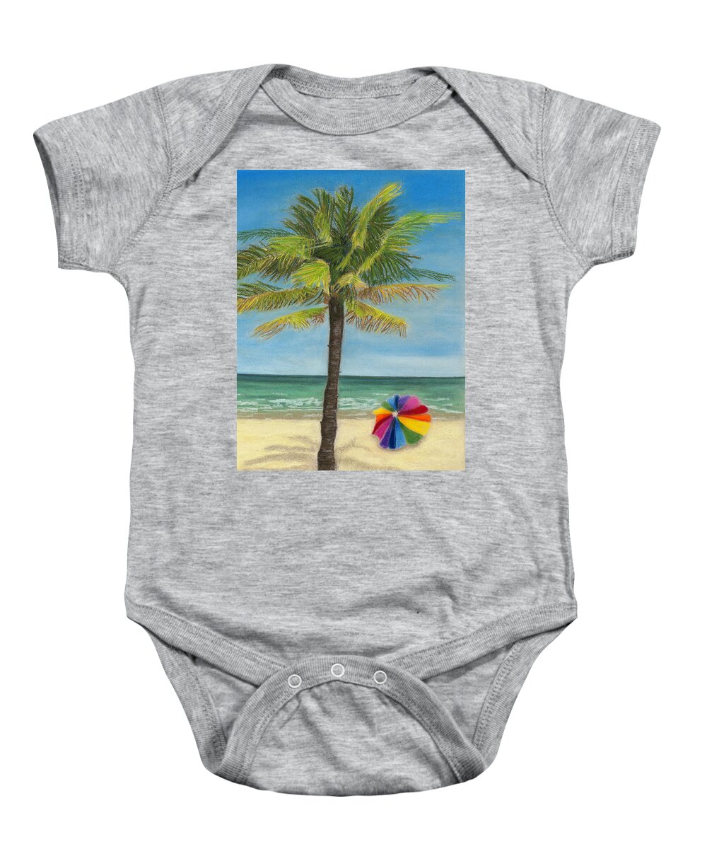 Beach Baby Onesie featuring the painting Wish I Was There by Arlene Crafton