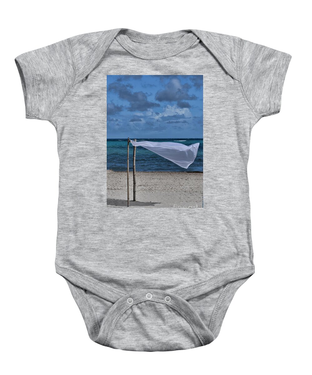 Cotton Baby Onesie featuring the photograph With The Wind by Judy Wolinsky