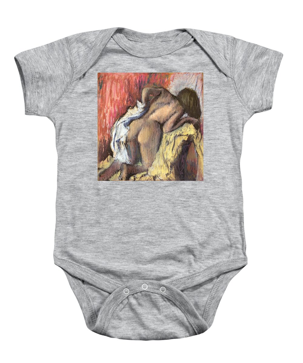 Degas Baby Onesie featuring the painting Woman Drying Herself by Edgar Degas