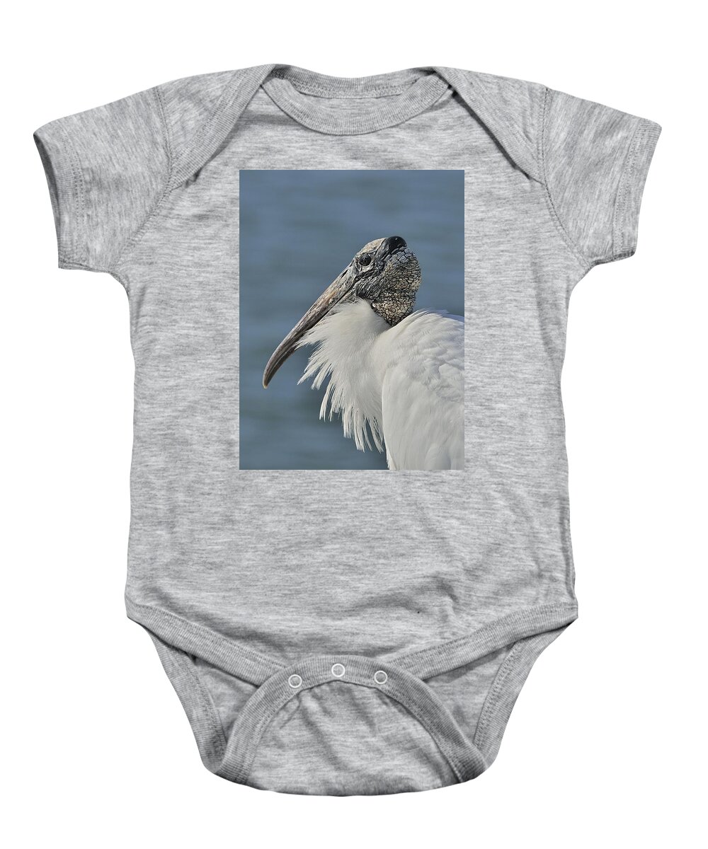 Wood Stork Baby Onesie featuring the photograph Wood Stork Portrait by Bradford Martin
