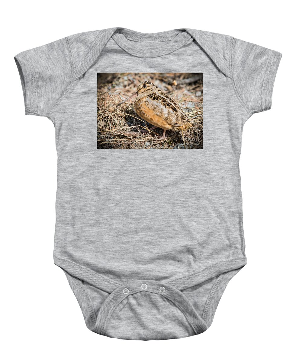 Ornithology Baby Onesie featuring the photograph Woodcock by Cheryl Baxter