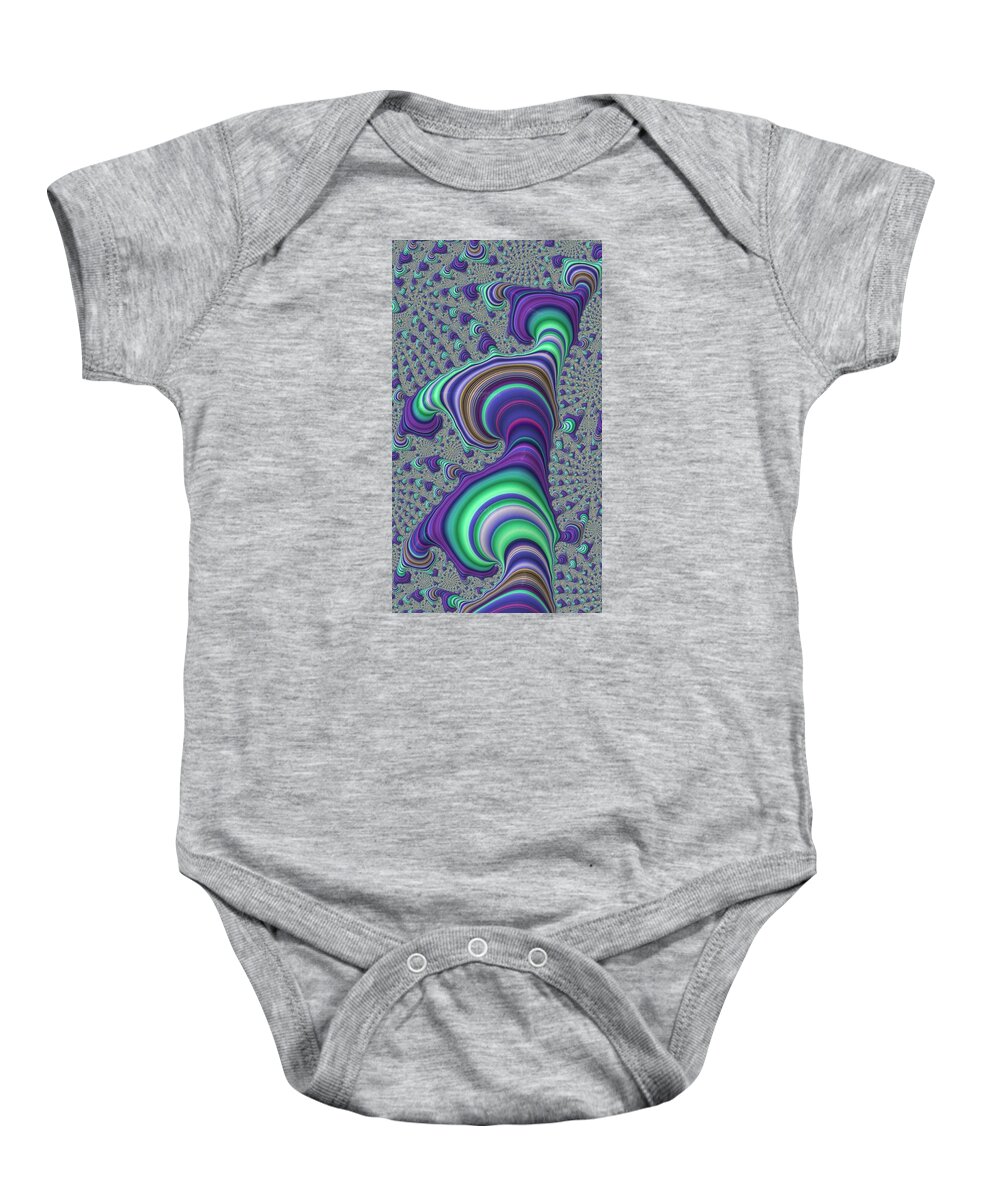 Fractal Baby Onesie featuring the digital art Wriggle Thru Time by Ronald Bissett