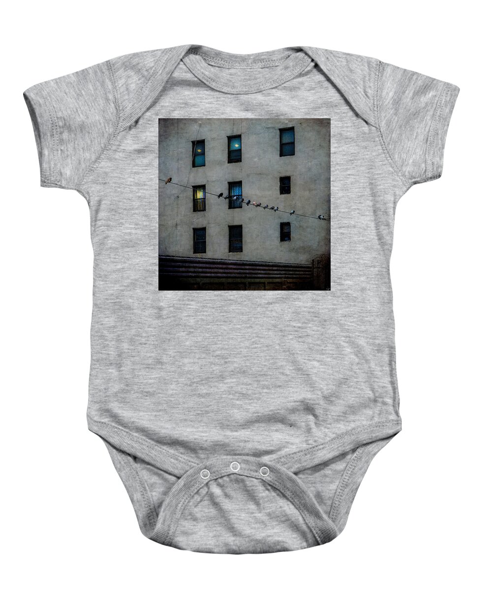 Pigeons Baby Onesie featuring the photograph Yardbirds by Chris Lord