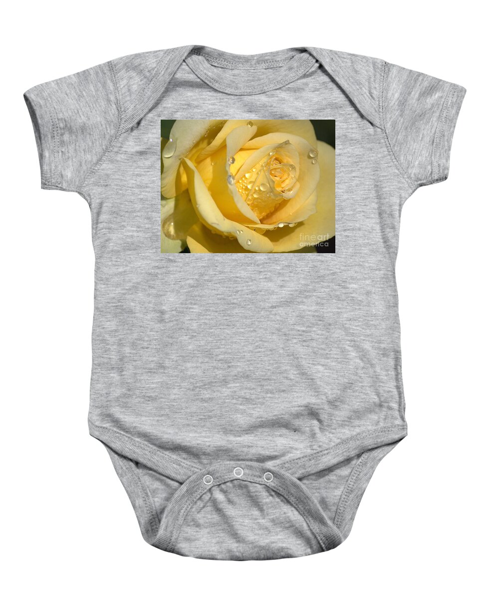 Rose Baby Onesie featuring the photograph Yellow Rose by Sharon Elliott