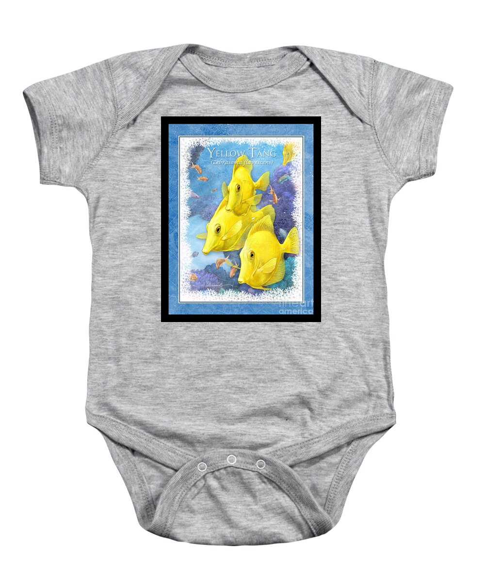 Yellow Baby Onesie featuring the digital art Yellow Tang by Randy Wollenmann