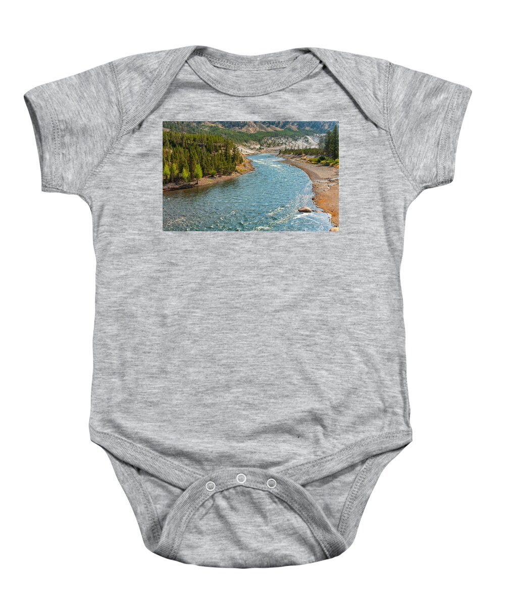 Landscape Baby Onesie featuring the photograph Yellowstone River Journey by John M Bailey