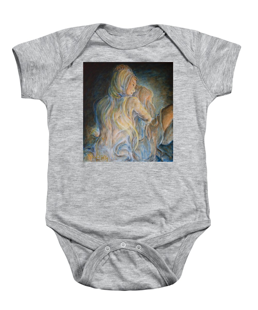 Mary Magdalene Baby Onesie featuring the painting You Needed Me by Nik Helbig