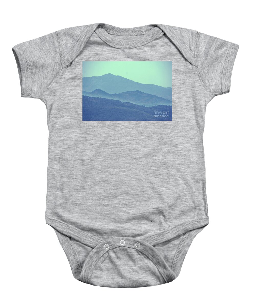 Blue Landscape Baby Onesie featuring the photograph Blue on Blue by Julie Lueders 