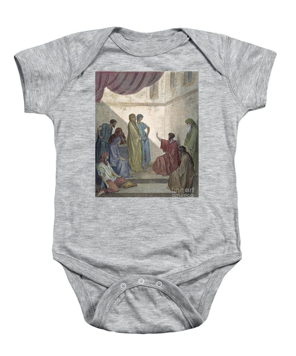 19th Century Baby Onesie featuring the drawing St. Peter #1 by Gustave Dore