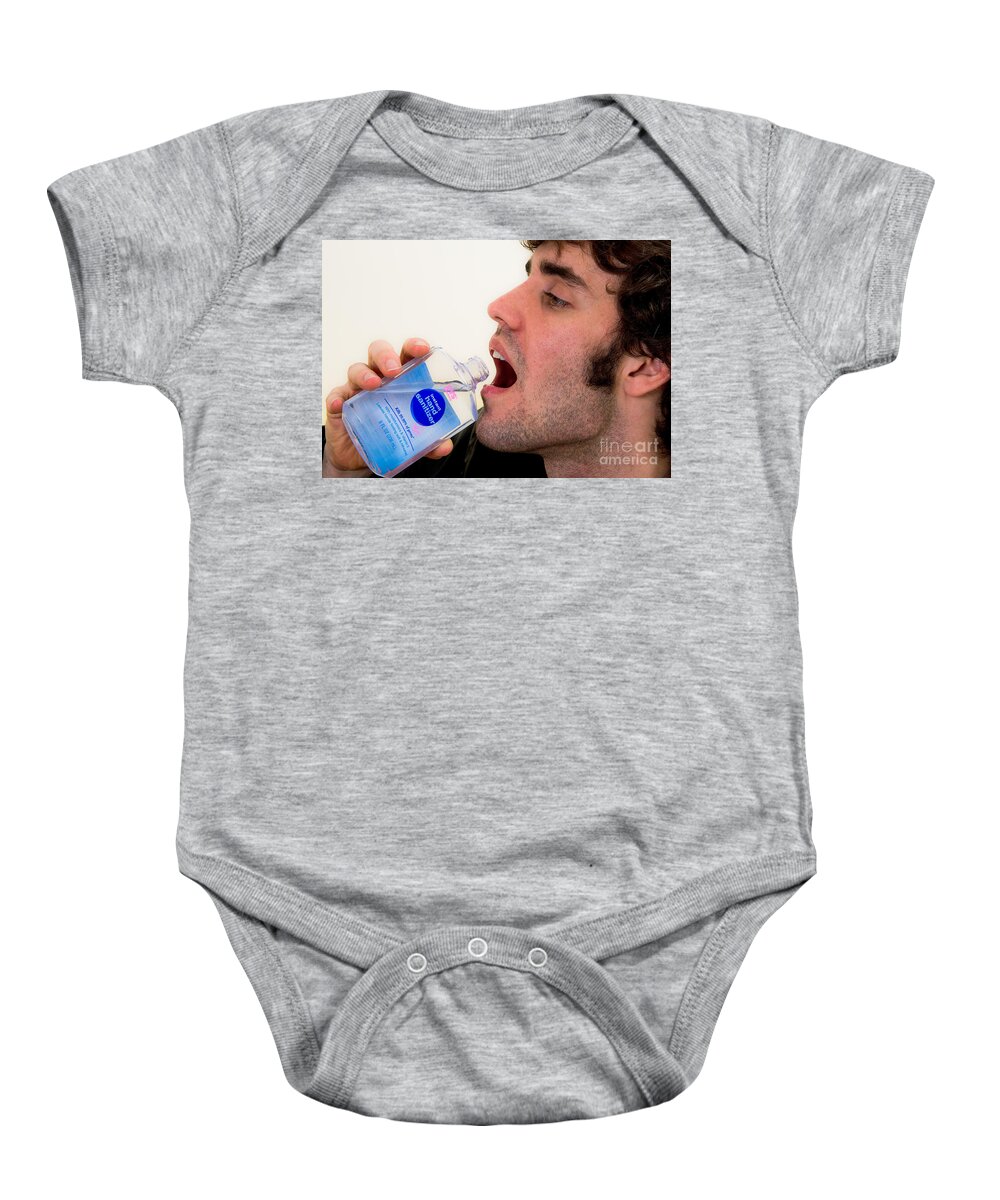 Alcohol Baby Onesie featuring the photograph Drinking Hand Sanitizer #1 by Photo Researchers