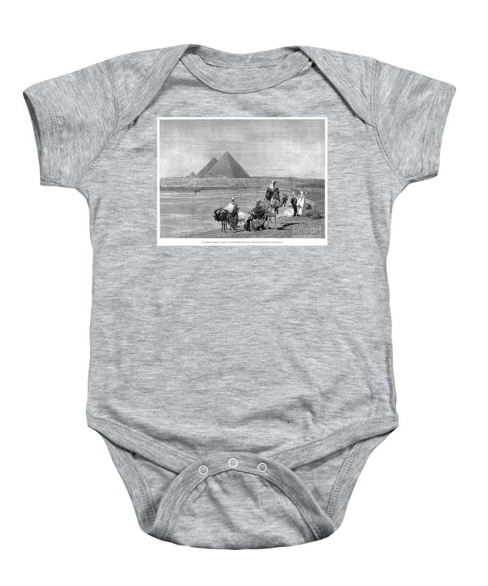 1882 Baby Onesie featuring the photograph Pyramids At Giza, 1882 #1 by Granger