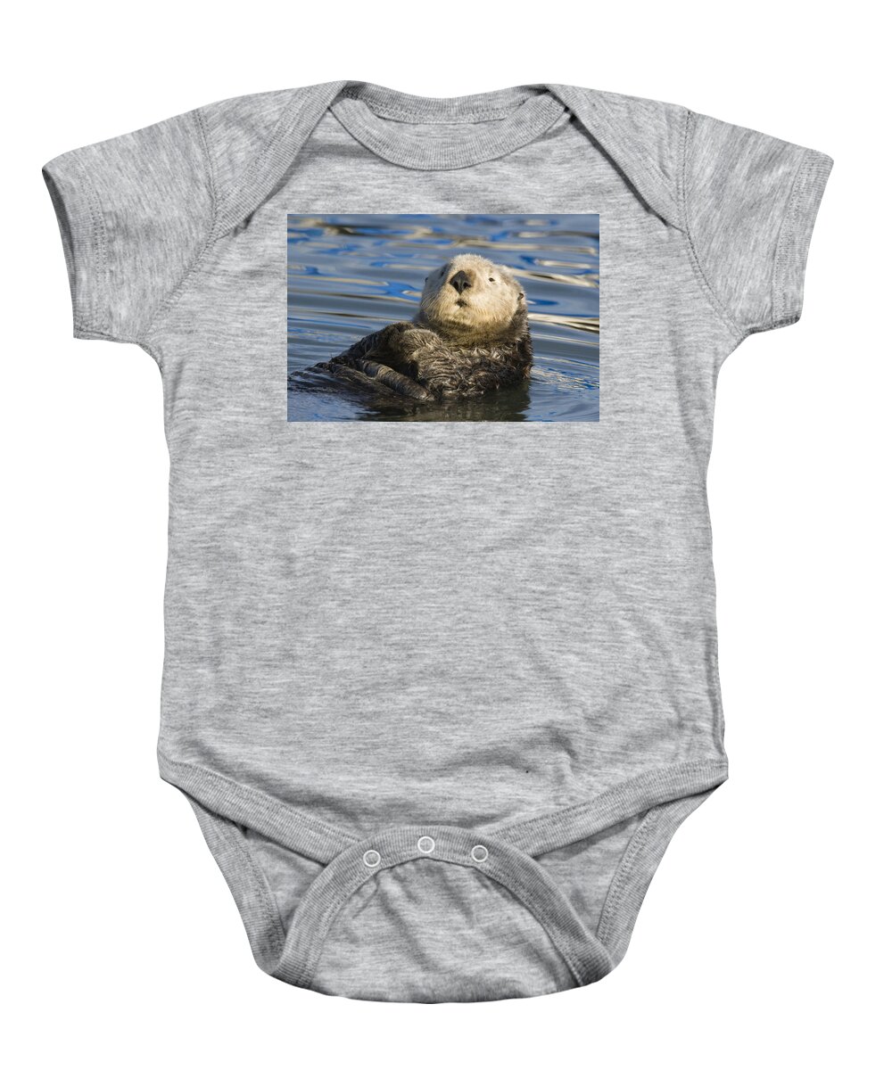 00429662 Baby Onesie featuring the photograph Sea Otter Elkhorn Slough Monterey Bay #1 by Sebastian Kennerknecht