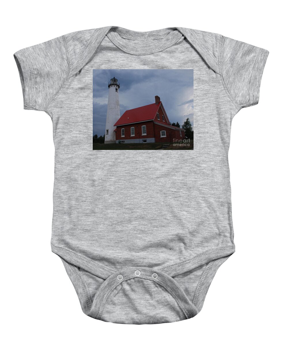 Lighthouse Baby Onesie featuring the photograph Tawas Point Lighthouse #1 by Grace Grogan