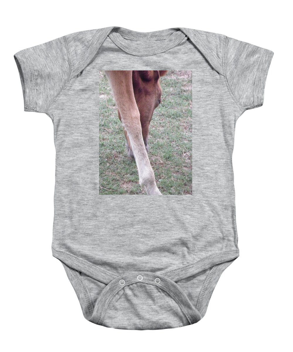 Wild Baby Onesie featuring the photograph Wild Spanish Mustang Foal of the Outer Banks of North Carolina #2 by Kim Galluzzo