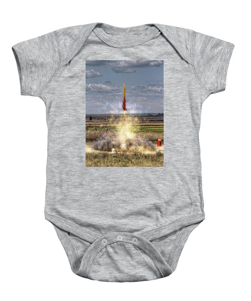 Hdr Baby Onesie featuring the photograph 3 2 1 Launch by Brad Granger