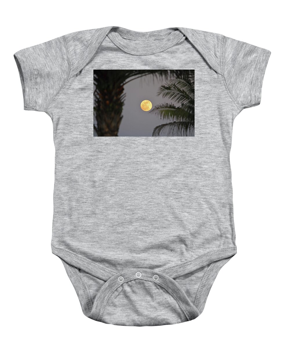 Full Moon Baby Onesie featuring the photograph 5- Tropical Moon by Joseph Keane