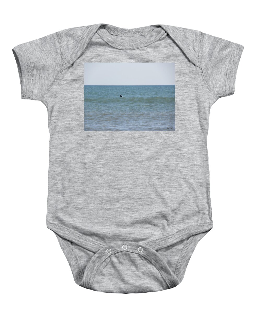 Ocean Baby Onesie featuring the photograph A fin pop by Kim Galluzzo