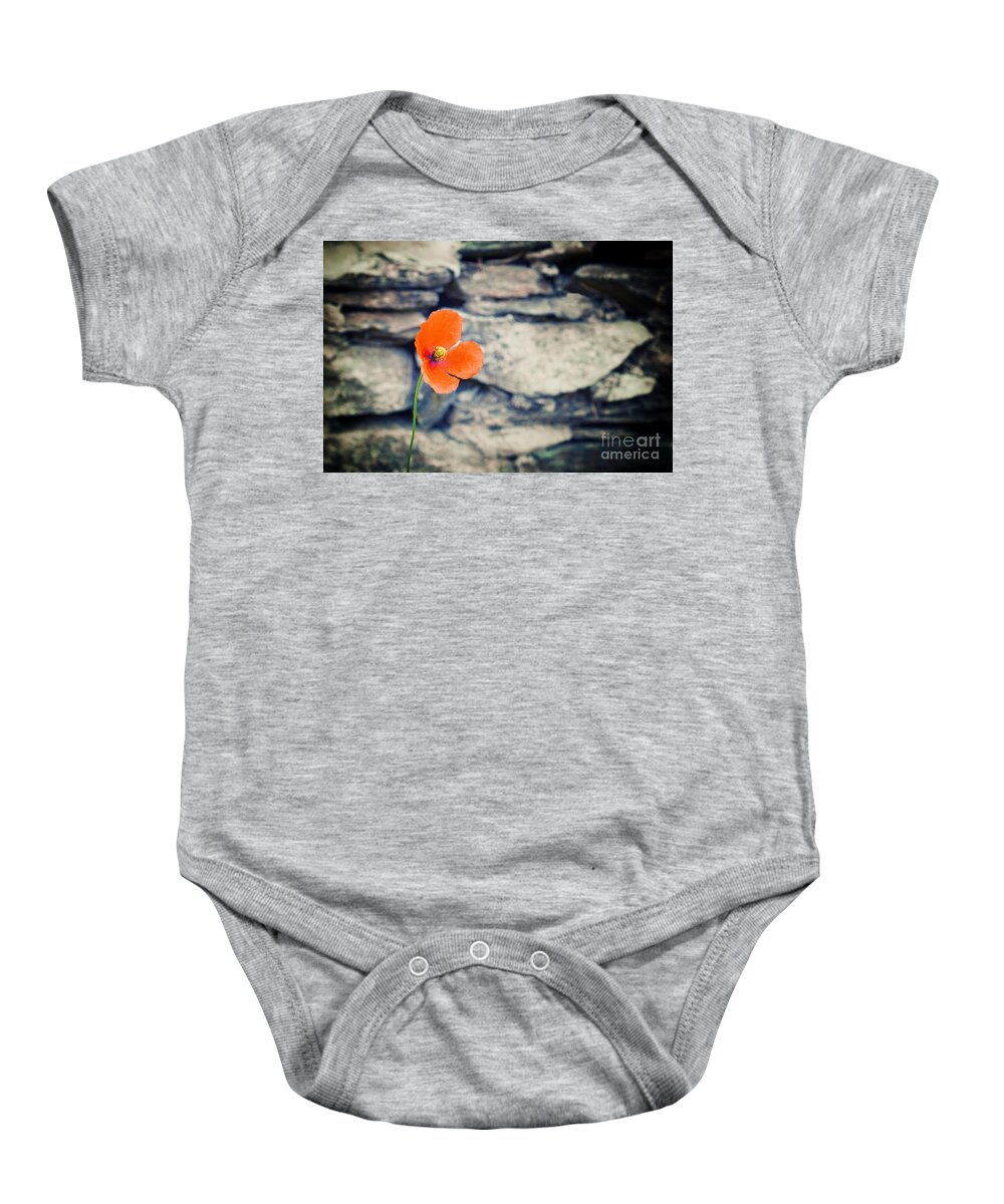 Flower Baby Onesie featuring the photograph Alone by Silvia Ganora