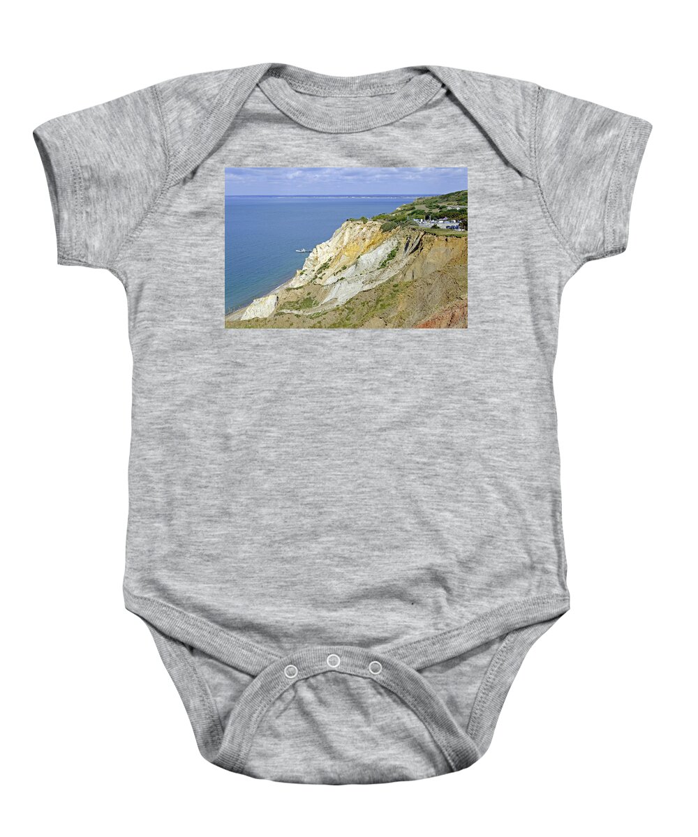 Britain Baby Onesie featuring the photograph Alum Bay - Coloured Sand Cliffs by Rod Johnson