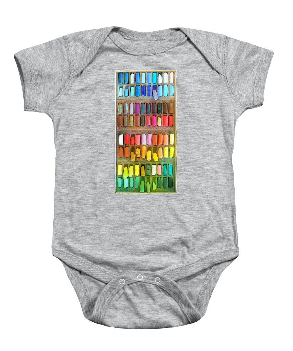 Pastel Baby Onesie featuring the photograph Artists Rainbow by Frances Miller