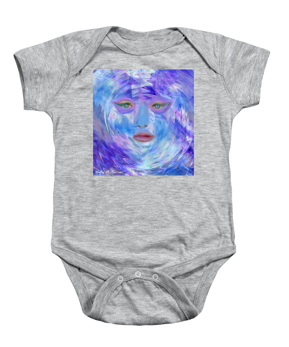 Digital Art Baby Onesie featuring the digital art Blue Waters by Kelly M Turner