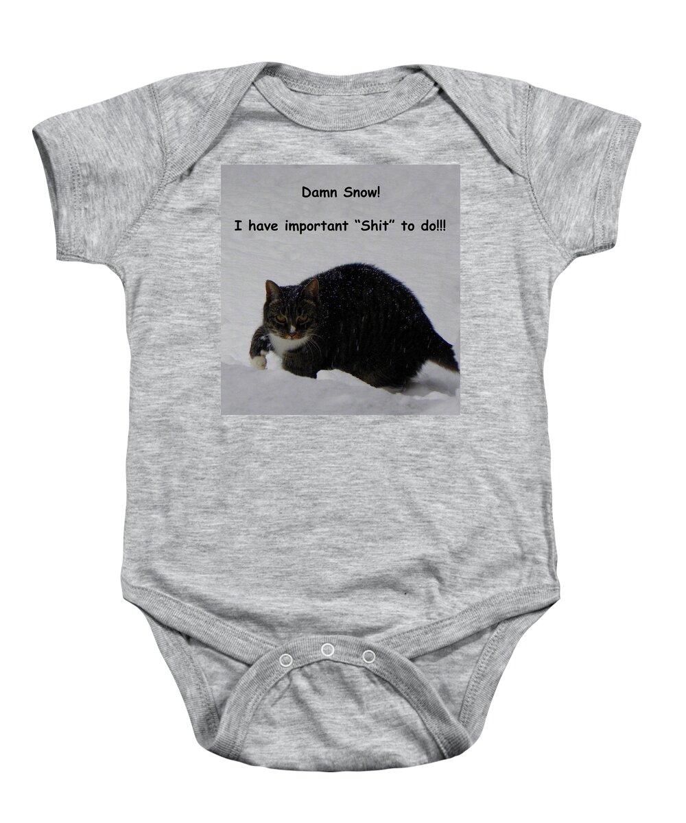 Cat Baby Onesie featuring the photograph Cat funnies by Kim Galluzzo
