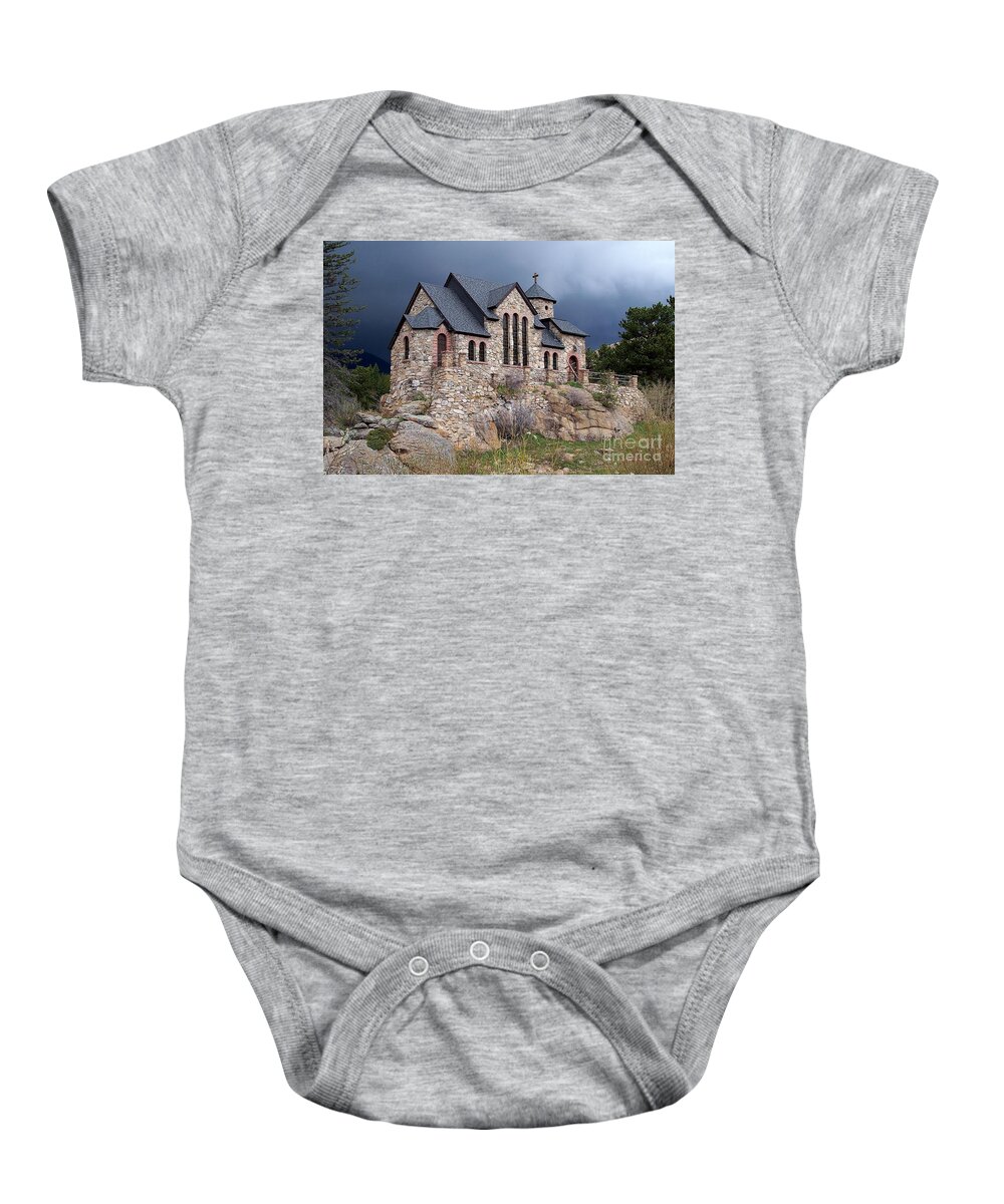 Churches Baby Onesie featuring the photograph Chapel on the Rocks No. 1 by Dorrene BrownButterfield