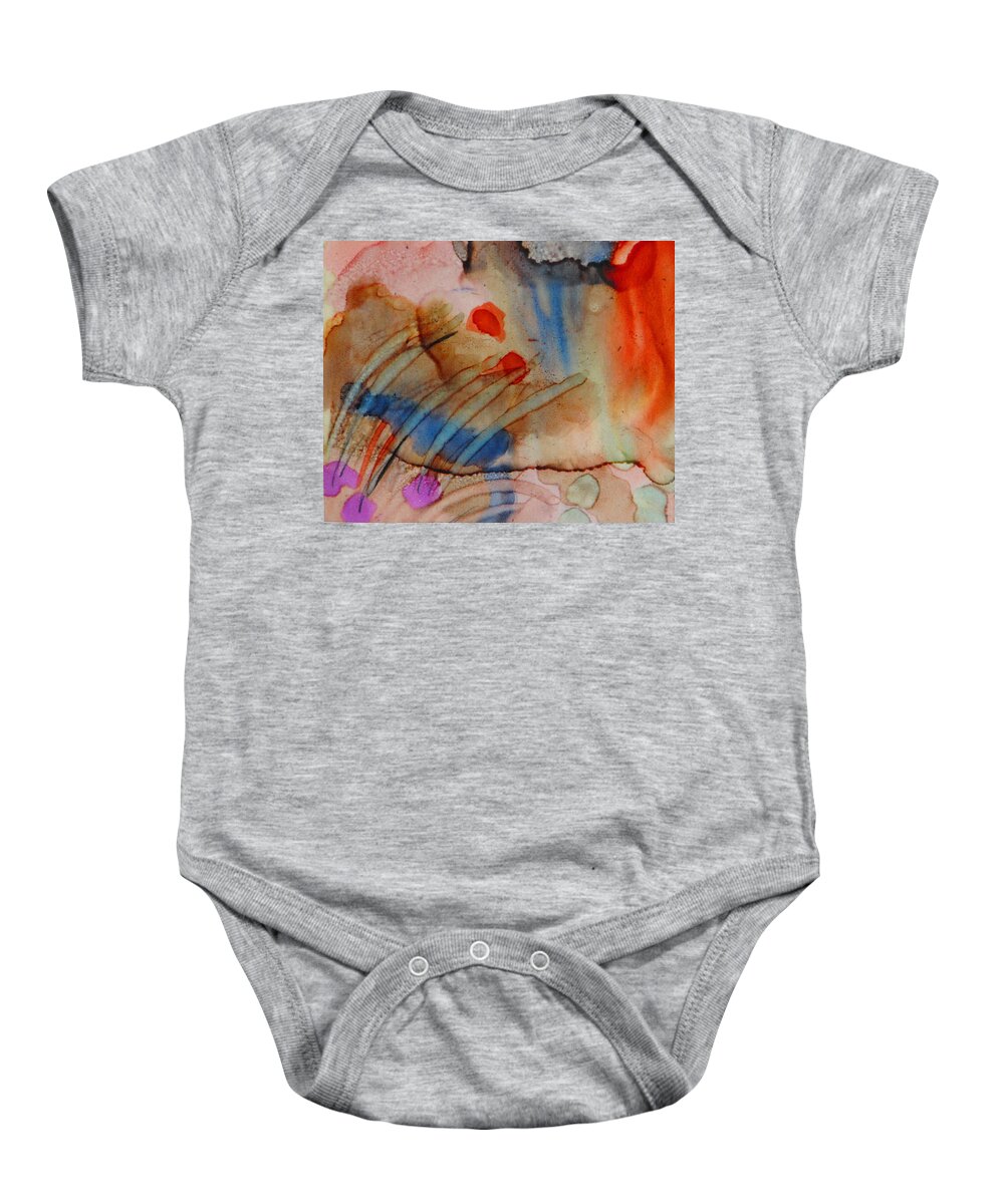 Abstract Baby Onesie featuring the mixed media Coming Into Being by Rory Siegel
