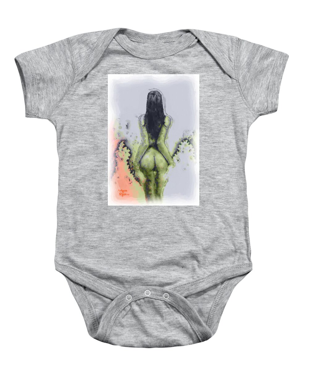 Woman Baby Onesie featuring the painting Divine by Adam Vance