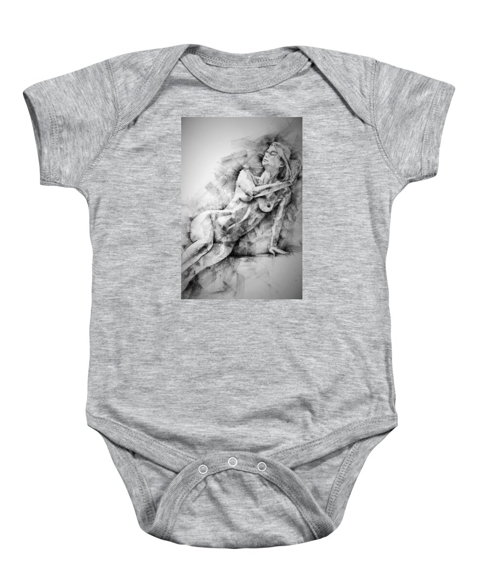 Erotic Baby Onesie featuring the drawing Erotic SketchBook Page 2 by Dimitar Hristov