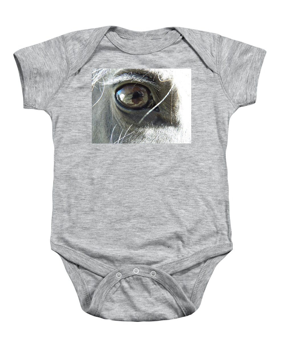 Horse Baby Onesie featuring the photograph Eye Popper by Kim Galluzzo
