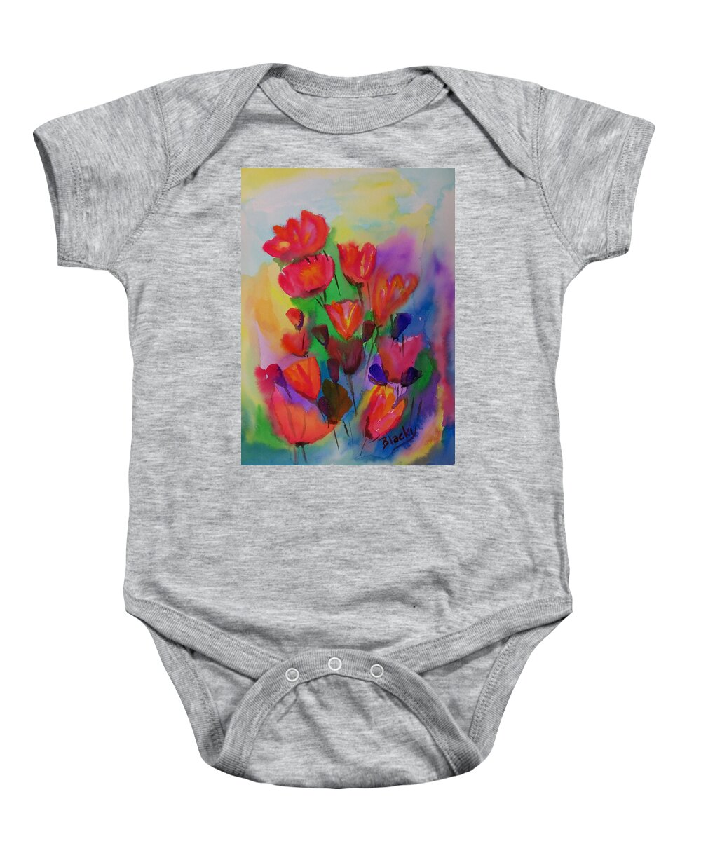 Flowers Baby Onesie featuring the painting Flowers Du Jour by Donna Blackhall