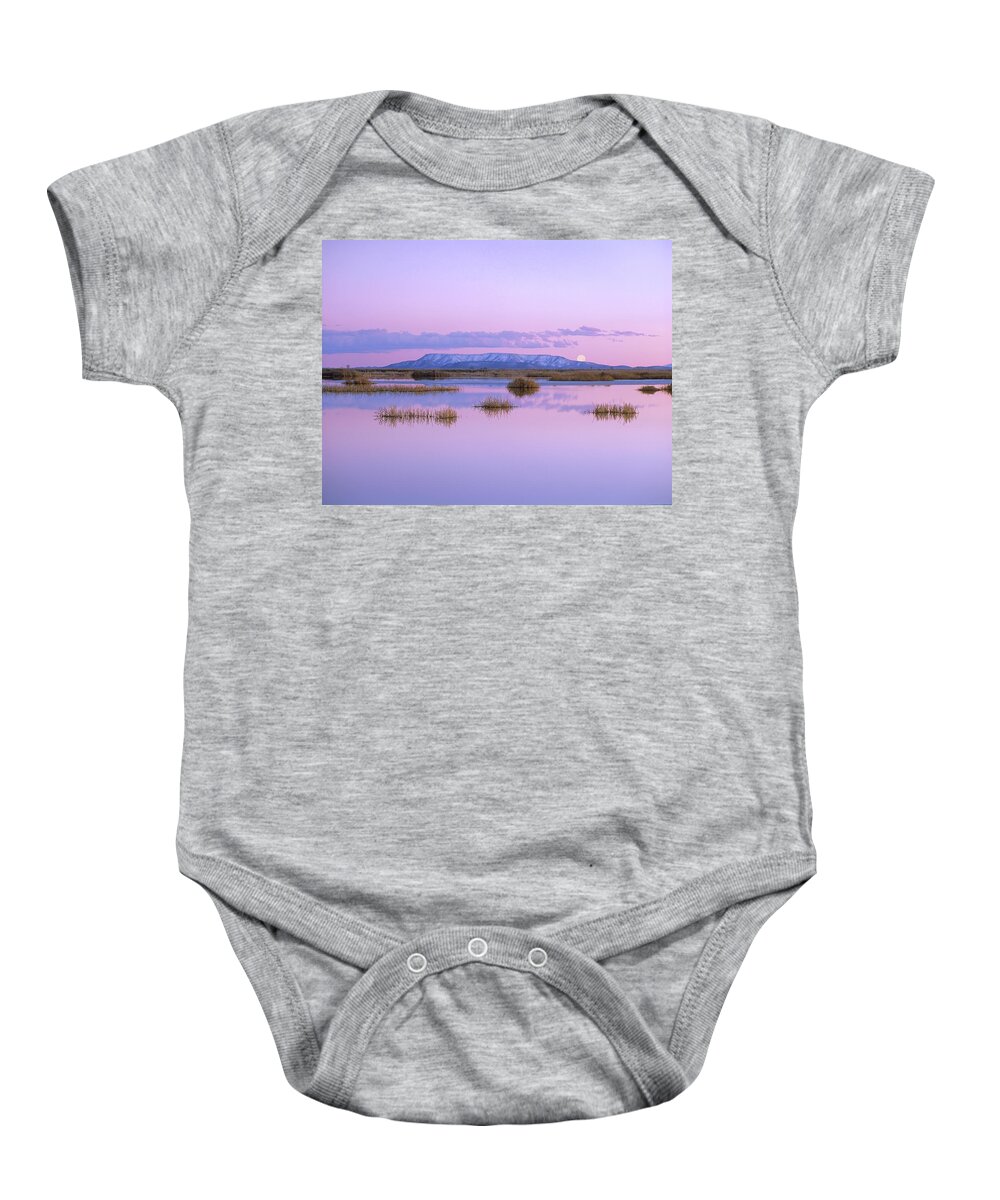 00175937 Baby Onesie featuring the photograph Full Moon Rising Over Sangre De Cristo by Tim Fitzharris