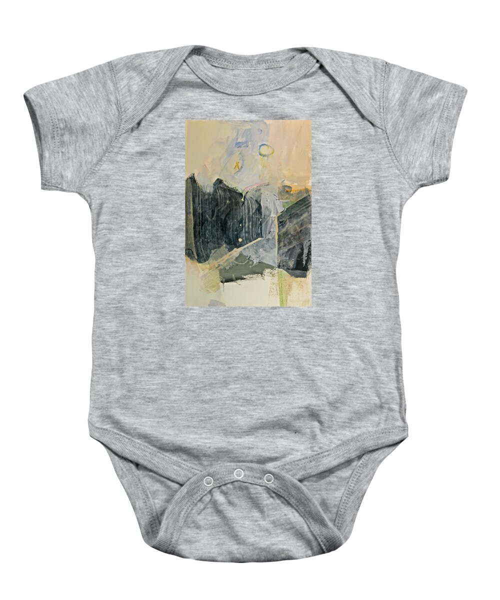 Abstract Paintings Baby Onesie featuring the painting Hits And Mrs or Kami Hito e Detail by Cliff Spohn