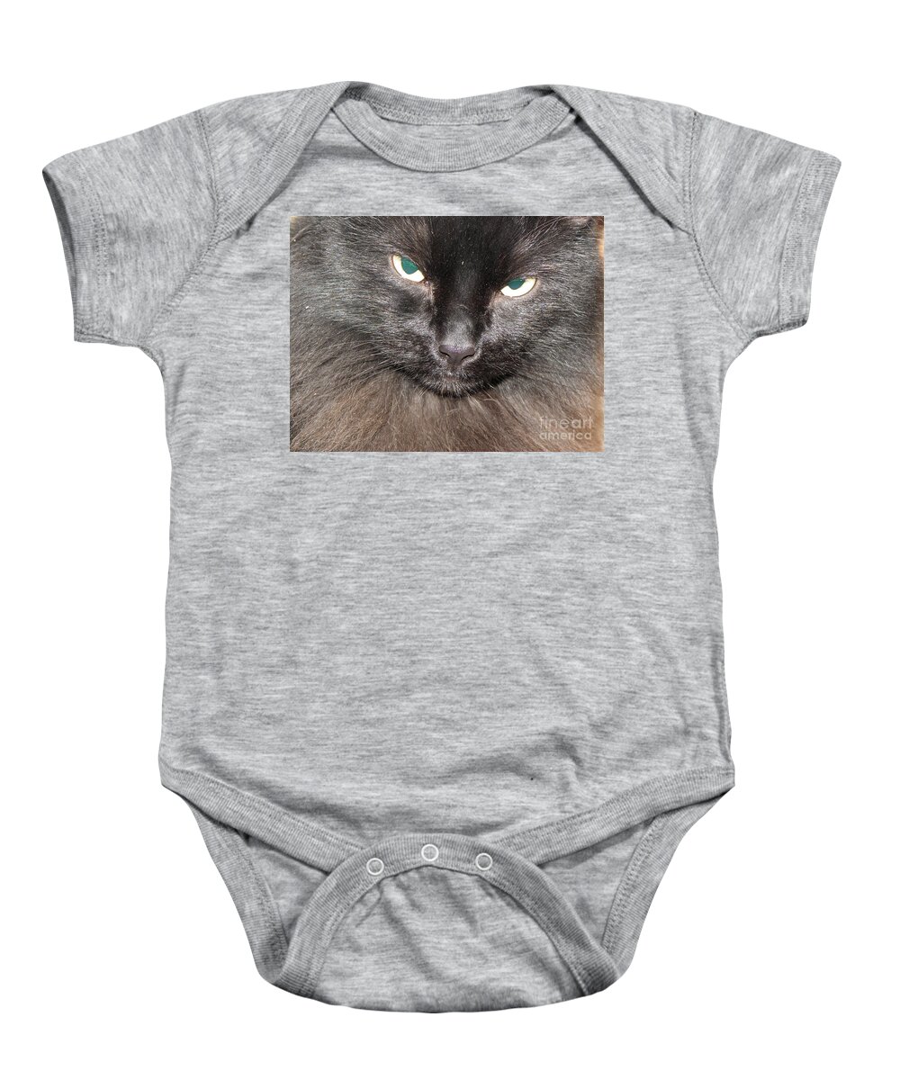 Cat Baby Onesie featuring the photograph If Looks Could Kill by Kim Galluzzo