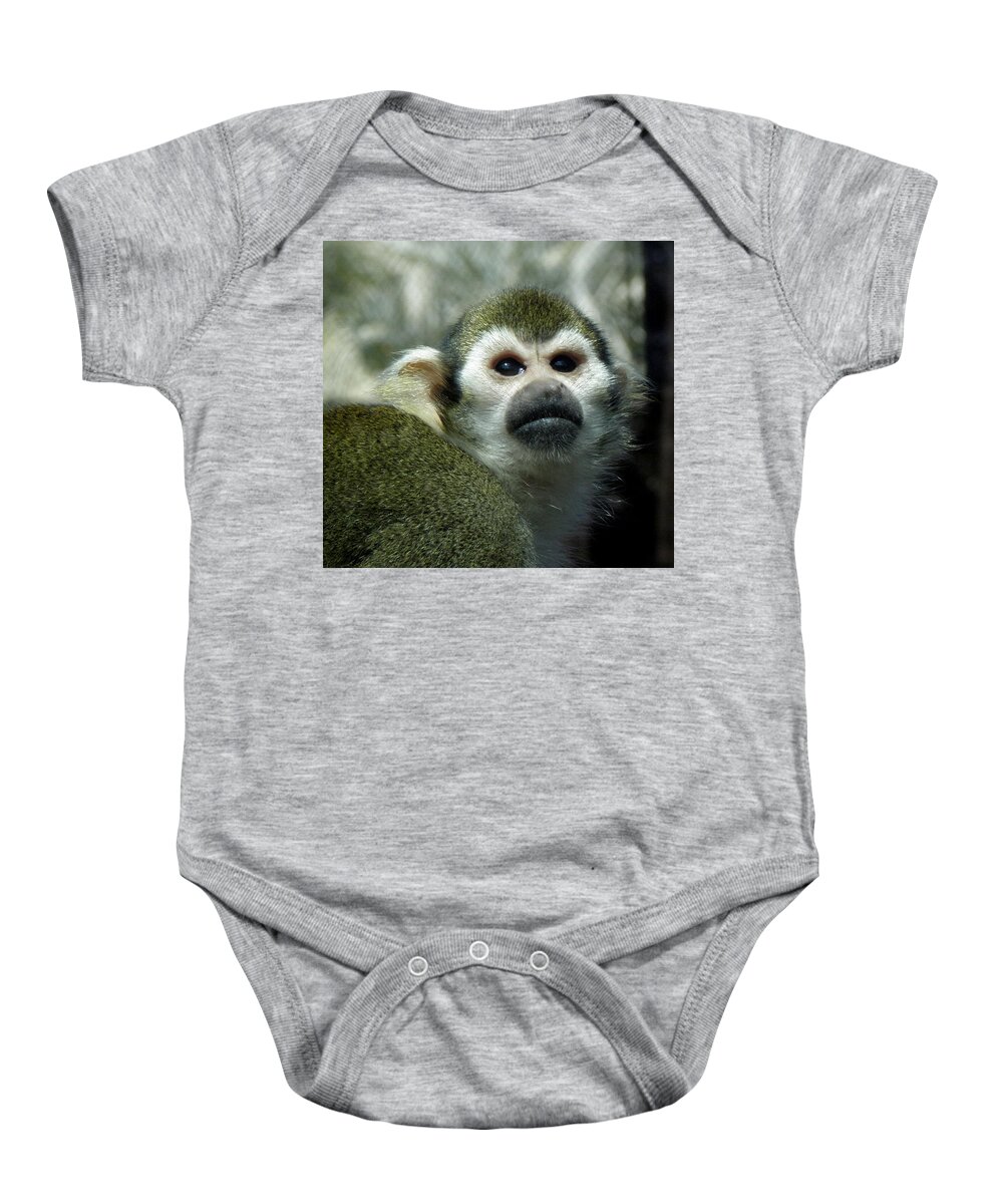 Monkey Baby Onesie featuring the photograph In Thought by Kim Galluzzo