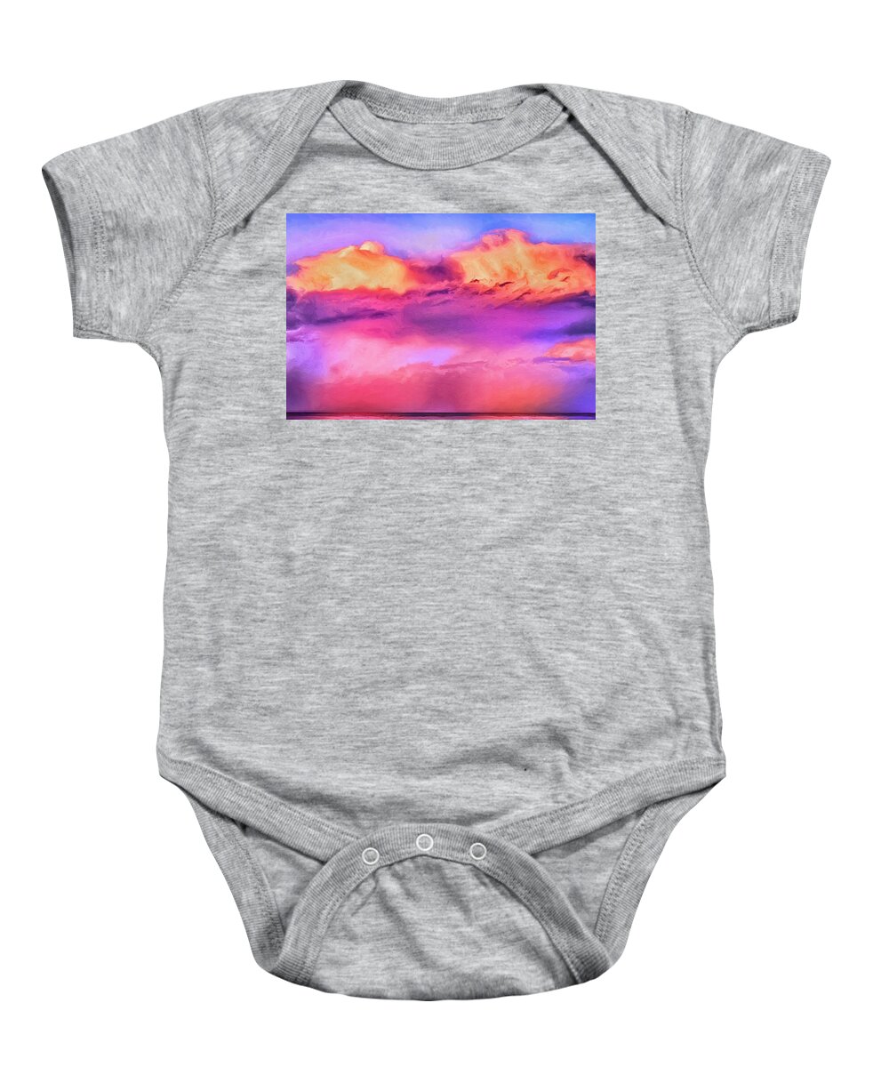 Sunset Baby Onesie featuring the painting Indian Ocean Sunset by Dominic Piperata