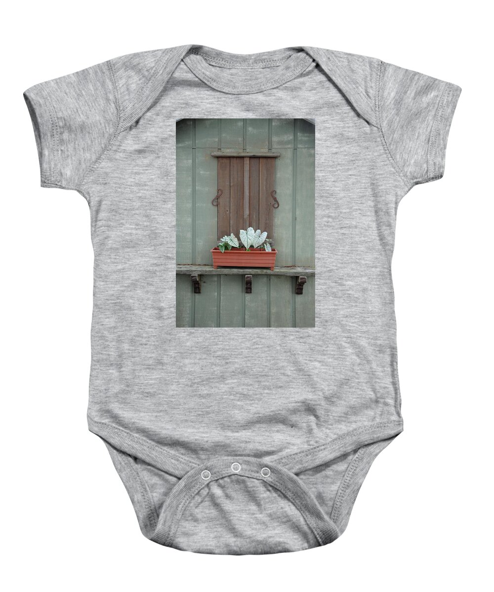 Louisiana Baby Onesie featuring the photograph Juanita's Window by Ron Weathers
