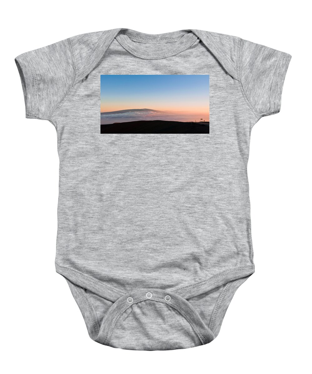 Mauna Loa Baby Onesie featuring the photograph Mauna Loa Sunset by Jason Chu